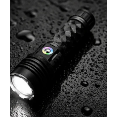 Lanterna de mana LED YEMAO YM G238 TG de 50W cu Zoom Reglabil  LED RGB Corp din Aluminiu