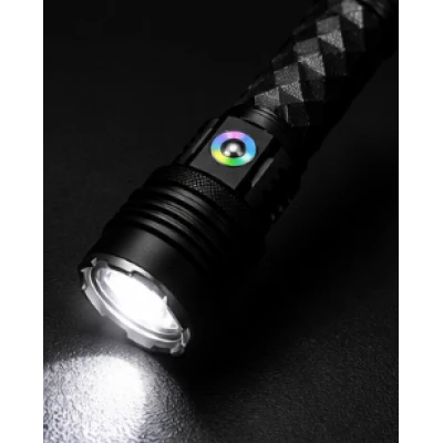 Lanterna de mana LED YEMAO YM G238 TG de 50W cu Zoom Reglabil  LED RGB Corp din Aluminiu