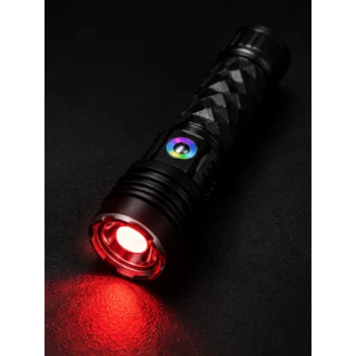Lanterna de mana LED YEMAO YM G238 TG de 50W cu Zoom Reglabil  LED RGB Corp din Aluminiu
