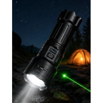 Lanterna de mana LED YM C282 fascicul puternic Laser Verde zoom reglabil