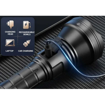 Lanterna de mana profesionala LED YEMAO YM 98K 2 0 de 5200 Lumeni USB Zoom metalica