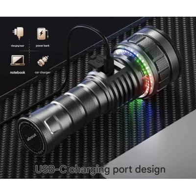 Lanterna de mana LED Profesionala YEMAO YM A12 de 7200 LM cu 12XTE + RGB