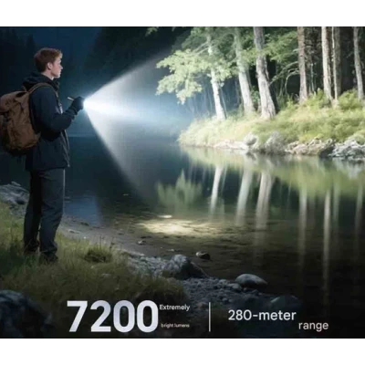 Lanterna de mana LED Profesionala YEMAO YM A12 de 7200 LM cu 12XTE + RGB