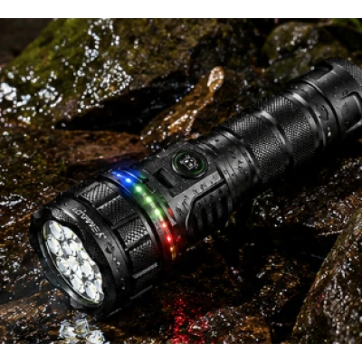 Lanterna de mana LED Profesionala YEMAO YM A12 de 7200 LM cu 12XTE + RGB
