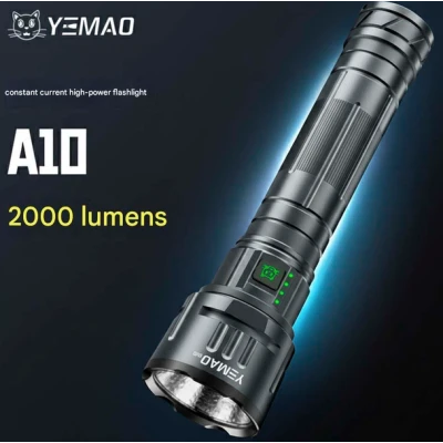 Lanterna de mana profesionala YEMAO YM A10 LED HP70 USB cu 3 Filtre Colorate metalica