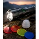 Lanterna de mana profesionala YEMAO YM A10 LED HP70 USB cu 3 Filtre Colorate metalica