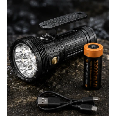 Lanterna de mana profesionala cu maner YEMAO YM A820 cu 8 led XHP metalica