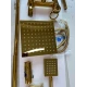 UB Coloana de Dus Premium Gold lucios efect ploaie 3 functii baterie monocomanda montaj pe perete Cod 104 62