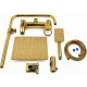 UB Coloana de Dus Premium Gold lucios efect ploaie 3 functii baterie monocomanda montaj pe perete Cod 104 62