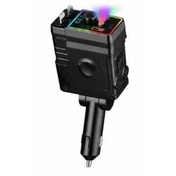 Incarcator Auto D25 putere 120W cu Iluminare LED RGB 7 Culori si Efect de Nebulizare