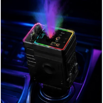 Incarcator Auto D25 putere 120W cu Iluminare LED RGB 7 Culori si Efect de Nebulizare