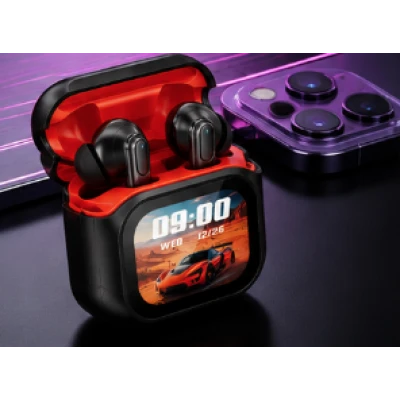 Casti Wireless XG63 AI TWS Ecran Smart Color HD Bluetooth Gaming Display Digital si Carcasa cu incarcare