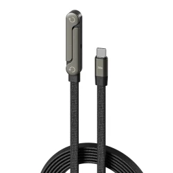 Cablu de incarcare USB C la USB C putere 240W cu Suport Integrat incarcare Rapida Transfer Date Suport Telefon