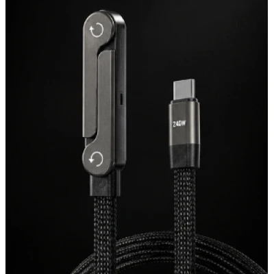 Cablu de incarcare USB C la USB C putere 240W cu Suport Integrat incarcare Rapida Transfer Date Suport Telefon