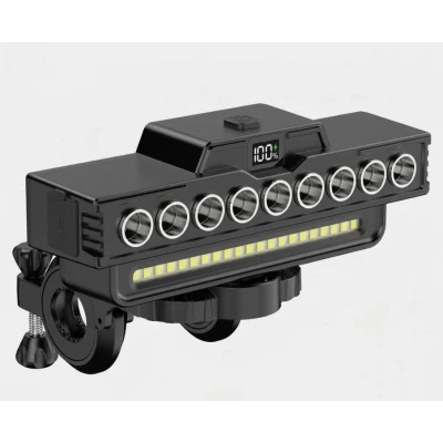 Far LED pentru Bicicleta multifunctional cu Claxon Suport Telefon Reincarcabil USB 30 LED