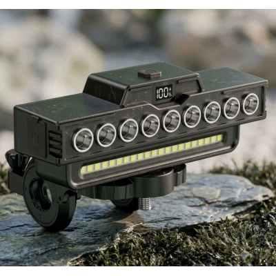 Far LED pentru Bicicleta multifunctional cu Claxon Suport Telefon Reincarcabil USB 30 LED