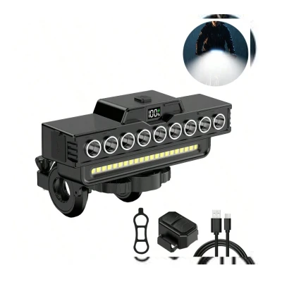 Far LED pentru Bicicleta multifunctional cu Claxon Suport Telefon Reincarcabil USB 30 LED