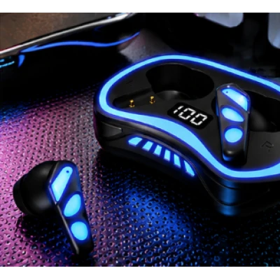 Casti Wireless X48 TWS Bluetooth Iluminare LED RGB Afisaj Digital Stereo Carcasa cu incarcare