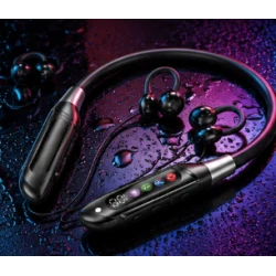Casti Wireless Sport R25 cu Banda flexibila bluetooth afisaj digital microfon si Autonomie extinsa