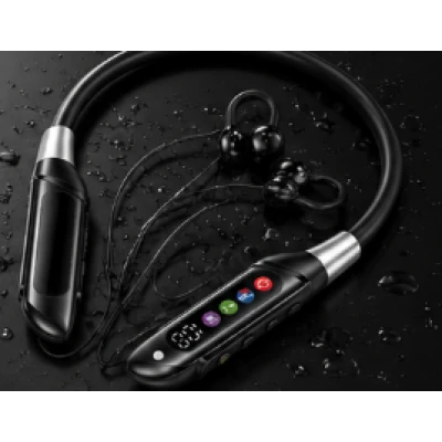 Casti Wireless Sport R25 cu Banda flexibila bluetooth afisaj digital microfon si Autonomie extinsa