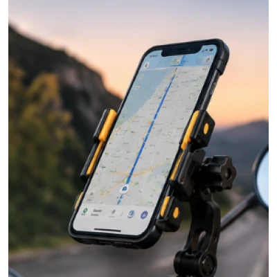 Suport telefon pentru bicicleta si motocicleta rotire 360 anti vibratii reglabil prindere pe ghidon