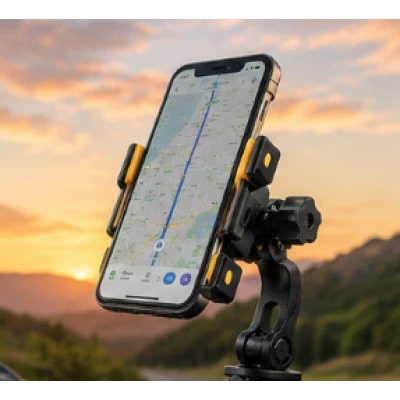 Suport telefon pentru bicicleta si motocicleta rotire 360 anti vibratii reglabil prindere pe ghidon