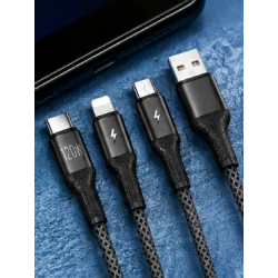 Cablu de incarcare rapida 120W USB  Type C / Lightning / Android Lungime 1–2 m