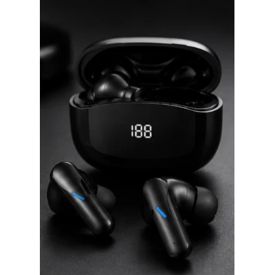 Casti Wireless TWS Mate 80 Bluetooth Pure Bass carcasa cu afisaj digital