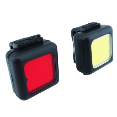 Set 2 Lumini LED pentru bicicleta FT 3028 far fata + stop spate reincarcabile USB