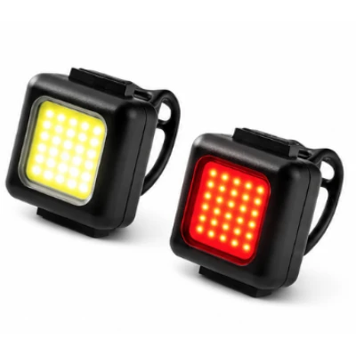 Set 2 Lumini LED pentru bicicleta FT 3028 far fata + stop spate reincarcabile USB