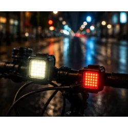 Set 2 Lumini LED pentru bicicleta FT 3028 far fata + stop spate reincarcabile USB