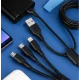 Cablu 3 in 1 pentru incarcare rapida USB A la Type C + Lightning + Micro USB impletit 3 Metri XXG III