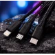 Cablu 3 in 1 pentru incarcare rapida USB A la Type C + Lightning + Micro USB impletit 3 Metri XXG III