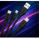 Cablu 3 in 1 pentru incarcare rapida USB A la Type C + Lightning + Micro USB impletit 3 Metri XXG III