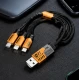 Cablu 3 in 1 USB pentru incarcare rapida si transfer date 240W Type C + Lightning + Micro USB