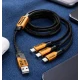 Cablu 3 in 1 USB pentru incarcare rapida si transfer date 240W Type C + Lightning + Micro USB