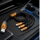 Cablu 3 in 1 USB pentru incarcare rapida si transfer date 240W Type C + Lightning + Micro USB