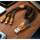 Cablu 3 in 1 USB pentru incarcare rapida si transfer date 240W Type C + Lightning + Micro USB