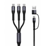 Cablu 3 in 1 pentru incarcare rapida 120W USB + Type C + Lightning + Micro USB 6A Lungime 1,2 m
