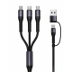 Cablu 3 in 1 pentru incarcare rapida 120W USB + Type C + Lightning + Micro USB 6A Lungime 1,2 m