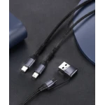 Cablu 3 in 1 pentru incarcare rapida 120W USB + Type C + Lightning + Micro USB 6A Lungime 1,2 m