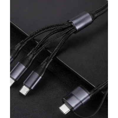 Cablu 3 in 1 pentru incarcare rapida 120W USB + Type C + Lightning + Micro USB 6A Lungime 1,2 m