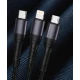 Cablu 3 in 1 pentru incarcare rapida 120W USB + Type C + Lightning + Micro USB 6A Lungime 1,2 m