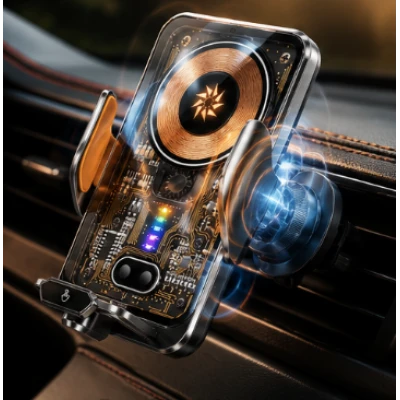 Suport Auto Magnetic M7 cu incarcare Wireless pentru telefon
