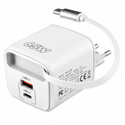 Incarcator Rapid 65W cu Cablu USB C Retractabil PKG128
