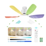 Ventilator de tavan cu lampa LED telecomanda luminozitate reglabila RGB