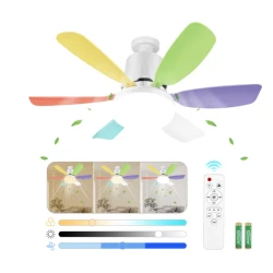 Ventilator de tavan cu lampa LED telecomanda luminozitate reglabila RGB