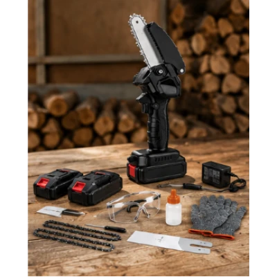 Mini Drujba electrica 6 Inch 48V cu 2 Acumulatori si Set Complet de Accesorii