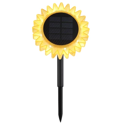 Lampa solara LED decorativa de gradina si de perete Floarea Soarelui 35CM alb cald