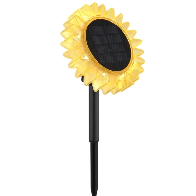 Lampa solara LED decorativa de gradina si de perete Floarea Soarelui 35CM alb cald